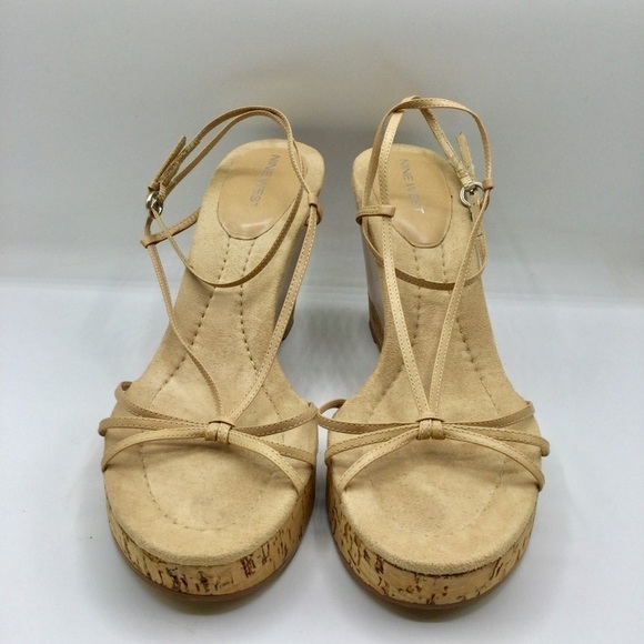 NINE West Cork Ankle Wrap Wedge Sandals Size 11 - Picture 2 of 7